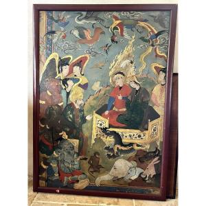King Solomon And The Queen Of Sheba, Oil On Decorative Panel