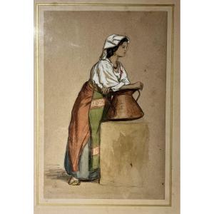 Pair Of Watercolors Attributed To Auguste Anastasi (1820–1889) Italy, Circa 1850-186﻿0