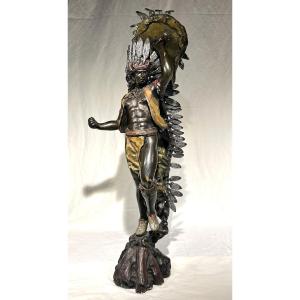 Imposing Bronze Representing A Native American Chief – Signed Carl Kauba (1865-1922)