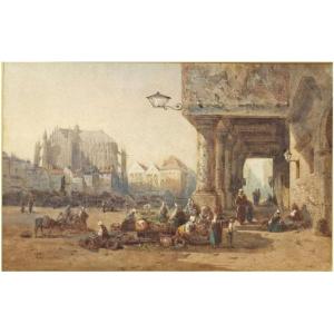 The Market Of Beauvais By C. Pallianti