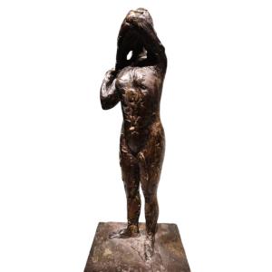 Dancer Fastening The Shoulder Strap Of Her Bodice – Edgar Degas, Bronze Cast By Valsuani, 1998