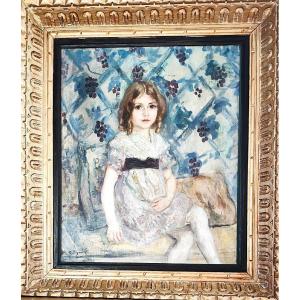 Jeune Fille Assise - Oil On Canvas By Tancrède Synave (1870-1936)