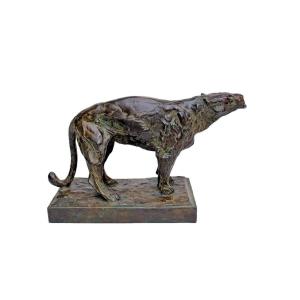 Bronze Roaring Lioness Ca 1930 +by Albéric Collin - (1886-1962)