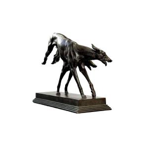 Otto Hofner — (1879-1946)+ Bronze Cast, Racing Greyhounds