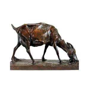Josuë Dupon — 1864-1935, Bronze Cast + Goat And Rabbit