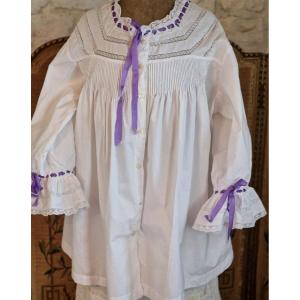 Women's Shirt - Lace, Lily And Ribbons - Late 19th Century -