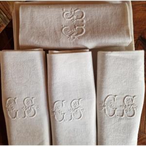 Set Of Eleven Napkins - "duck Hunt" Design - Moogramme Cs
