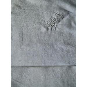 Napp In White Damasse - XIXth C. - Almost Square - Two