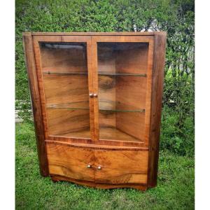 Art  Déco  Corner  In  Burl  Walnut