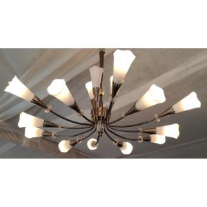 Vintage  Tulip  Chandelier   With  15  Arms Of  Light