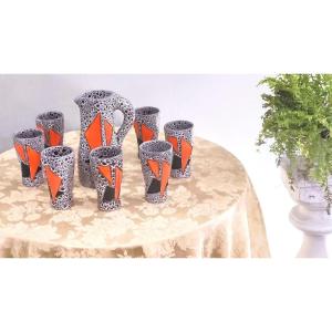 Vallauris Orangeade Service Signed Le Vaucour  