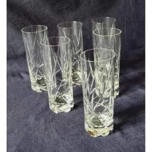 Daum Crystal Fruit Juice Glasses Bligny Model