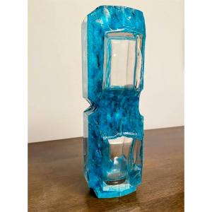 Daum Nancy Argos Vase Turquoise Blue 