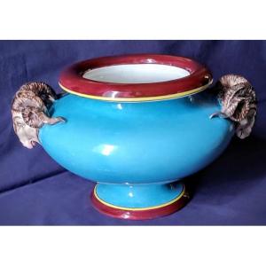 19th Century Cachepot, Jules Vieillard Bordeaux Earthenware