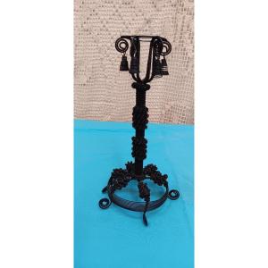 Candlesticks In Braided Iron Wire, Late 19th - Early 20th Century