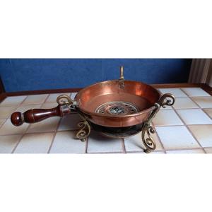 18th Century Copper Tabletop Charcoal Burner