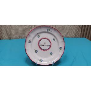 Lunéville Patronymic Plate - Early 19th Century.