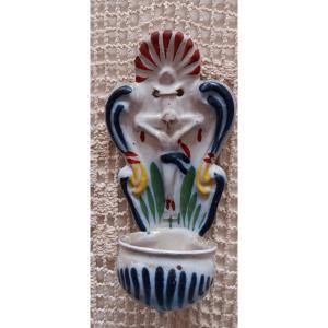 Roanne Earthenware Holy Water Font - Early 19th Century