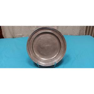 Pewter Plate By Jj. Isenheim (strasbourg) - Late 18th Century.