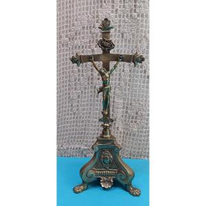 Bronze Church/altar Crucifix - 18th Century