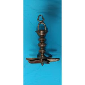 Jewish Shabbat Lamp In Bronze - 18th Century