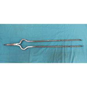 Wrought Iron Fire Tongs - 19th Century