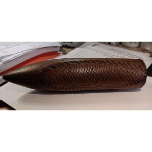 Coffin - 19th Century Faux Wood Monoxyl Stone Case