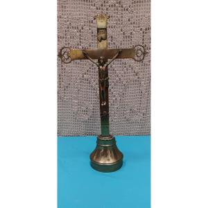 Bronze Church/altar Crucifix - 18th Century