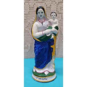 Virgin Earthenware Quimper - 19th Century