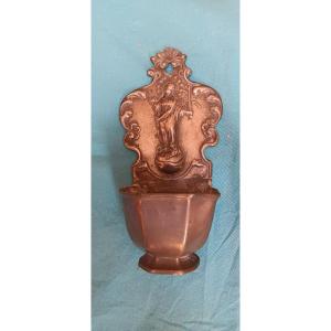 Tin Holy Water Font - 19th Century
