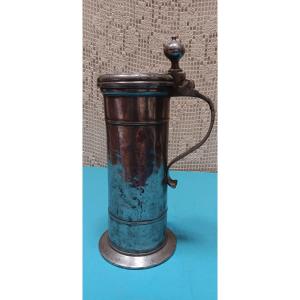 Large German Pewter Tankard, Early 19th Century, Dated 1825