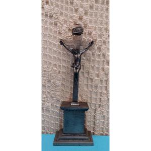 Iron And Cast Iron Crucifix - 19th Century