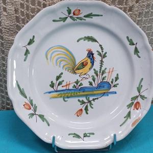 Plate With Lunéville Rooster - Late 18th Century