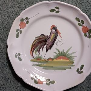 Argonne Plate With Rooster, Late 18th/early 19th Century