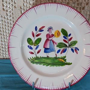 Plate From Les Islettes - Mrs. Bernard With A Tambourine - 19th Century