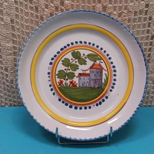 Plate From Rambervillers (vosges) With The Small House - Late 18th, Early 19th Century