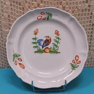 Rambervillers Plate With A Bird, Late 18th Century