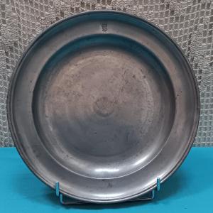 Pewter Dish, Hallmarked "ec" - 18th Century