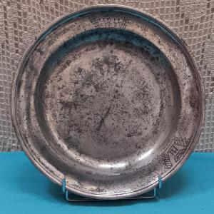 Pewter Dish Dated 1781 - 18th Century