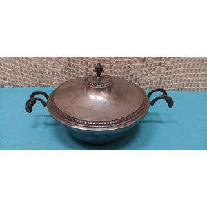 Small Pewter Vegetable Dish, Alsace, Strasbourg? - 19th Century