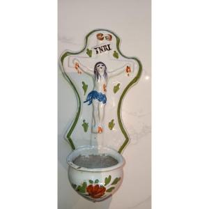 Lunéville Earthenware Holy Water Font