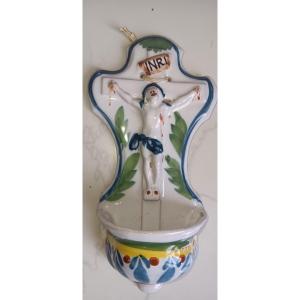 Lunéville Earthenware Holy Water Font
