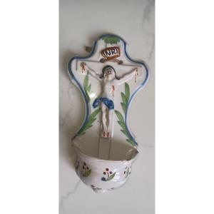 Lunéville Earthenware Holy Water Font