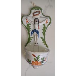 Lunéville Earthenware Holy Water Font