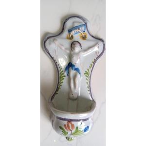 Lunéville Earthenware Holy Water Font
