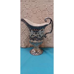 Ewer In The Shape Of A Helmet Bearing The Coat Of Arms Of Rouen - 18th Century