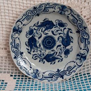 Blue Monochrome Dish To Be Identified - 18th Century