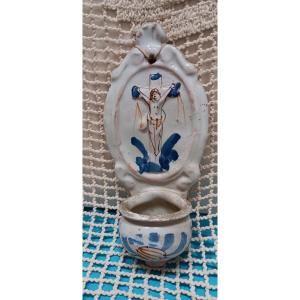 Nevers Faience Holy Water Font - Late 18th Century
