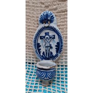 Nevers Earthenware Holy Water Font - 18th Century