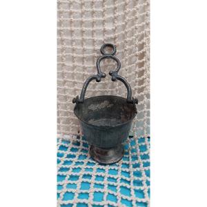Pewter Bedside Holy Water Font - 18th Or 19th Century